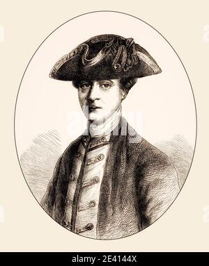 Amiral de la flotte Richard Howe, 1er comte Howe, 1726-1799, un officier de marine britannique Banque D'Images