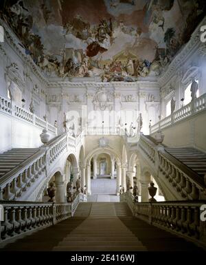 Treppenhaus, Blick vom Umkehrpodest Banque D'Images