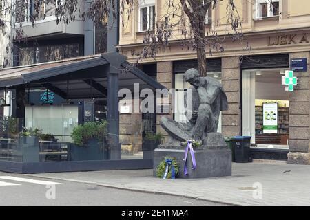 Monument Nikola Tesla à Zagreb, Croatie Banque D'Images