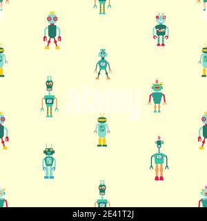 Motif de mode Toy robots. Vêtements pour enfants - mode textile robot design. Illustration de Vecteur