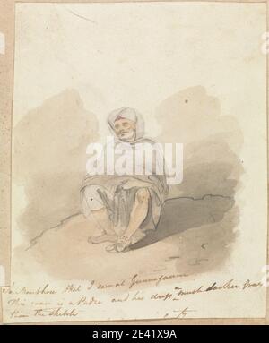 Robert Mabon, mort en 1798, Britannique, UN Maribhou à Gunmjanm, non daté. Aquarelle et graphite sur du papier vélin moyen, légèrement texturé et crème. Banque D'Images