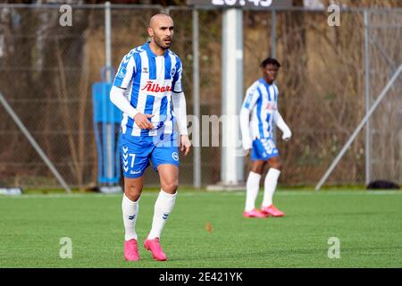 Odense, Danemark. 21 janvier 2021. Issam Jebali (7) d'OB vu lors d'un match test entre Odense Boldklub et Esbjerg FB au terrain d'entraînement d'Odense Boldklub à Odense. (Crédit photo : Gonzales photo/Alamy Live News Banque D'Images