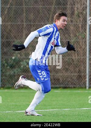 Odense, Danemark. 21 janvier 2021. Mart Lieder (9) d'OB observé lors d'un match d'essai entre Odense Boldklub et Esbjerg FB au terrain d'entraînement d'Odense Boldklub à Odense. (Crédit photo : Gonzales photo/Alamy Live News Banque D'Images