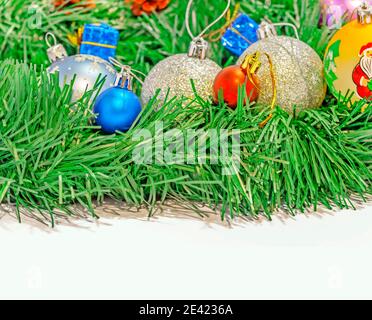 Joyeux Noël et joyeux nouvel an carte postale décoration Banque D'Images