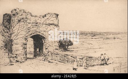 Sir Frank Short, 1857–1945, British, The Strand Gate, Winchelsea, 1910. Gravure. Banque D'Images