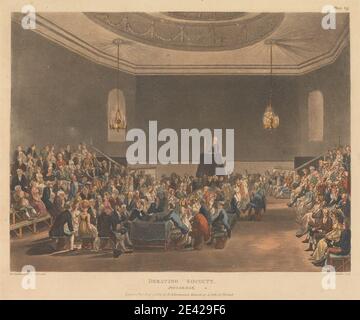 Thomas Rowlandson, 1756â€"1827, British, TochngISTURE Society, Piccadilly, 1808. Bleu aquatint, couleur main. Banque D'Images