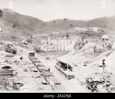 Photographie du XIXe siècle : l'image concerne la première tentative de construction du canal de Panama menée par les Français dans les années 1880 sous la supervision de Ferdinand de Lesseps. Banque D'Images