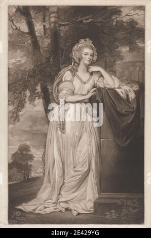 Imprimé par John Jones, ca. 1745â€“1797, British, Caroline, Duchesse de Marlborough, 1791. Mezzotint sur du papier moyen, légèrement texturé et crème. Banque D'Images
