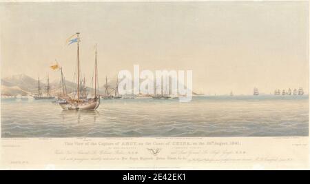 Henry Papprill, 1816â€"d.après 1883, américain, cette vue de la capture d'Amoy sur la côte de Chine, le 26 août 1841, par les Forces combinées de sa Majesté, sous le Vice-amiral Sir William Parker K.C.B. et Lieut. Général Sir Hugh Gough... Plaque 3, 1842. Aquatint. Banque D'Images