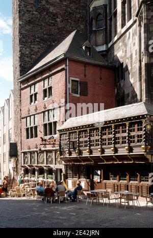 Gastst‰tte 'Postwagen' am Rathaus Banque D'Images