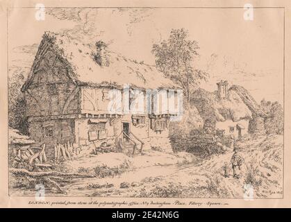 William Henry Pyne, 1769–1843, British, Old Cottages, 1806, publié en 1807. Banque D'Images