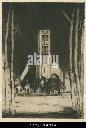 Sir David Young Cameron, 1865-1945, britannique, Damme [ensemble belge no 5], 1907. Gravure et point sec. Banque D'Images