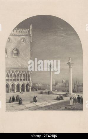 Imprimé par William Miller, 1796–1882, British, Venice, The Piazzetta, 1853-1874. Banque D'Images