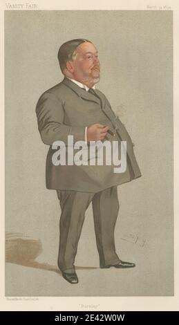 Leslie Matthew 'Spy' Ward, 1851–1922, British, politiciens - Vanity Fair - 'Burnley'. M. Jabez Spencer Balfour. 19 mars 1892, 1892. Chromolithographe. Banque D'Images