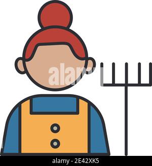 jardinier profession employé avatar style de remplissage icône vecteur illustration design Illustration de Vecteur