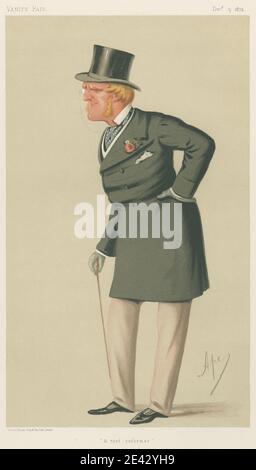 Carlo Pellegrini, 1839-1889, italien, Vanity Fair: Turf Devots; 'A Turf Reformer', M. Henry Chaplin, 5 décembre 1874, 1874. Chromolithographe. Banque D'Images