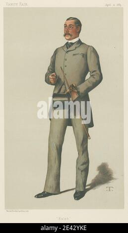 Theobald Chartran, 1849-1907, French, Vanity Fair: Yachting Devots; 'Ralph', Lieutenant-colonel Ralph Vivian, 21 avril 1883, 1883. Chromolithographe. Banque D'Images