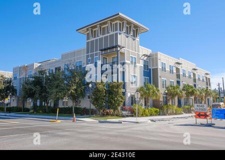 New Apartments- Hyde Park, un quartier calme de Tampa, Floride Banque D'Images