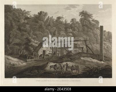 Francis Chesham, 1749–1806, British, A View of the Mouth of a Coal Pit, près de Broseley, Shropshire, 1788. Gravure. Banque D'Images