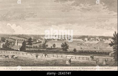 John Boydell, 1720â€“1804, British, A View au large de Wandsworth Hill, en regardant vers Fulham, 1753. Gravure. Banque D'Images