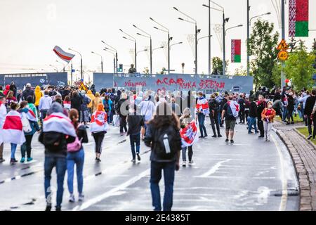 Manifestations à Minsk Banque D'Images