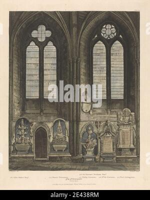 Frederick Christian Lewis The Elder, 1779â€“1856, British, quatrième et cinquième fenêtre North allée, 1812. Bleu aquatint, couleur main. Banque D'Images