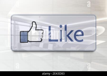 facebook like logo illustration murale Banque D'Images