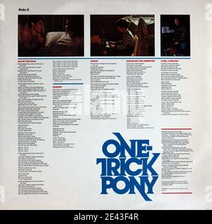 Paul Simon : 1980. LP membrane intérieure 2 : Pony à un tour Banque D'Images