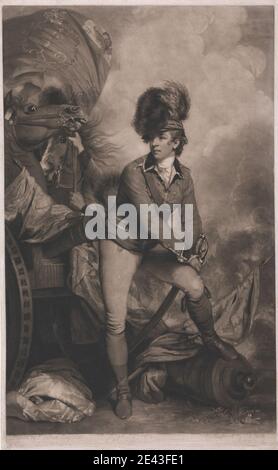 Imprimé par John Raphael Smith, 1752â€“1812, British, Colonel Tarleton, 1782. Mezzotint, l'épreuve du graveur sur du papier à la crème, légèrement texturé, de taille moyenne. Tarleton, sir Banastre, baronet (1754–1833), officier et politicien de l'armée Banque D'Images