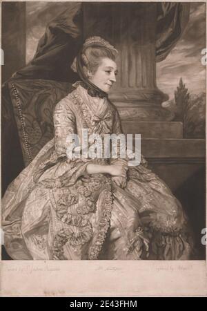 Imprimé par John Raphael Smith, 1752â€“1812, British, Mme Montagu, 1776. Mezzotint sur du papier moyen, légèrement texturé et crème. Montagu [née Robinson], Elizabeth (1718-1800), auteure et hôtesse littéraire Banque D'Images