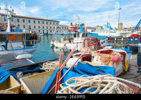 Livourne, Toscane: Port de Livourne. Banque D'Images