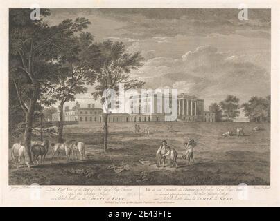 Thomas Morris, actif 1771â€"1794, la vue est du siège de Sir Gregory page Turner sur le Blackheath dans le comté de Kent. Gravure. Banque D'Images