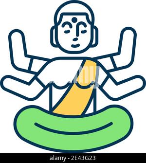 Icône de couleur RVB Hindu god Illustration de Vecteur