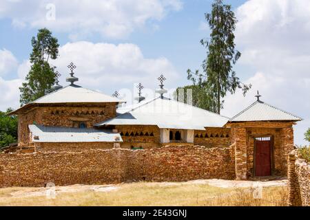 Église de Monastry Debre Damo dans la région du Tigray, Éthiopie, Afrique Banque D'Images