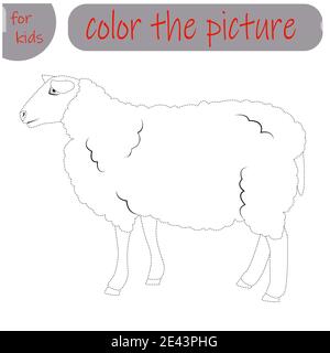 livre de coloriage pour les enfants animaux de ferme, moutons Illustration de Vecteur