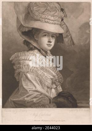 Imprimé par John Raphael Smith, 1752â€"1812, British, Miss Cumberland, 1779. Mezzotint (premier état) sur du papier légèrement épais, modérément texturé, crème. Banque D'Images