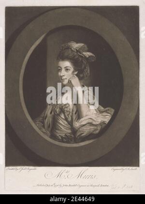 John Raphael Smith, 1752â€"1812, Mme Morris, 1776. Mezzotint sur papier moyen, légèrement texturé, crème, couché. Banque D'Images