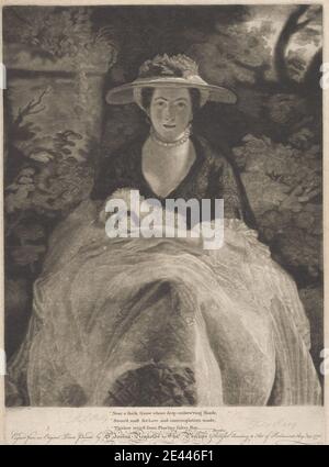 Charles Phillips, 1737 – après 1783, Mlle Nelly O'Brien, 1770. Mezzotint sur papier moyen, légèrement texturé, crème, couché. Banque D'Images