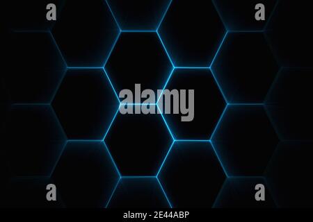 Arrière-plan abstrait généré par ordinateur. Répétition de l'hexagone délavé Banque D'Images