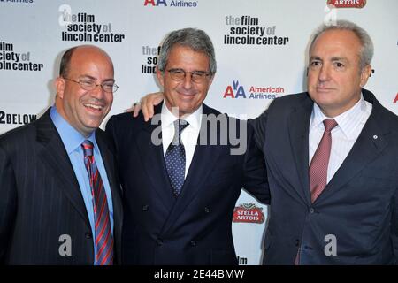 (G-D) Président-directeur général de NBC Universal, Jeff Zucker, Président et Directeur des opérations de Universal Studios, Ron Meyer, et la productrice Lorne Michaels, qui arrivent au 36e Gala hommage de la Société du film de Lincoln Center, en hommage à Tom Hanks, à Alice Tully Hall à New York City, NY, États-Unis, le 27 avril 2009. Photo de Gregorio Binuya/ABACAPRESS.COM Banque D'Images