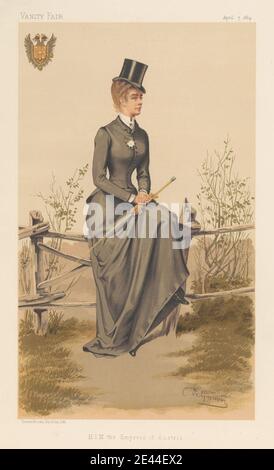 Constantine von de Grimm, active 1880, Vanity Fair: Dames; 'H.I.M. l'impératrice d'Autriche', Elizabeth Amalie Eugénie, 5 avril 1884, 1884. Chromolithographe. Banque D'Images