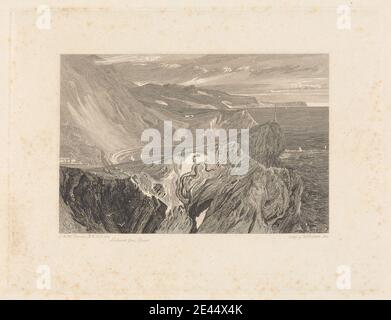 William Bernard Cooke, 1778-1855, British, Lulworth Cove, Dorset, 1811-1812. Gravure et gravure de ligne, deuxième état sur papier de wove épais et légèrement texturé. Banque D'Images