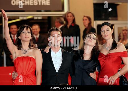 Adrien de Van, directeur Marina de Van, actrices Monica Bellucci, Sophie Marceau arrivant à la projection de 'ne te retourne pas' lors du 62e Festival de Cannes au Palais des Festivals de Cannes, France, le 16 mai 2009. Photo de Nebinger-Orban/ABACAPRESS.COM Banque D'Images