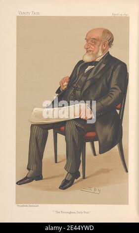 Leslie Matthew 'Spy' Ward, 1851–1922, British, Vanity Fair: Newspermen; 'The Birmingham Daily Post', M. John Jaffray, 19 avril 1890, 1890. Chromolithographe. Banque D'Images