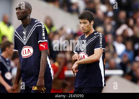 Les gestes de Yoann Gourmud de Bordeaux lors du match de football de la première Ligue française, Girondons de Bordeaux vs le Mans Union Club 72 au Stade Chaban-Delmas de Bordeaux, France, le 16 mai 2009. Bordeaux a gagné 3-2. Photo de Patrick Bernard/Cameleon/ABACAPRESS.COM Banque D'Images