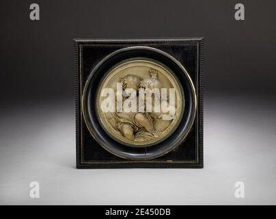 Edward William Wyon, 1811-1885, British, The Calmady Children, 1848. Cire de spermaceti et plâtre ('ivoire fictile'). Portrait. Calmady, Mlle Emily (1818-1906), fille de Charles Biggs Calmady de Langdon Hall, Devonshire Calmady, Mlle Laura Anne (1820-1894), fille de Charles Biggs Calmady de Langdon Hall, Devonshire Banque D'Images