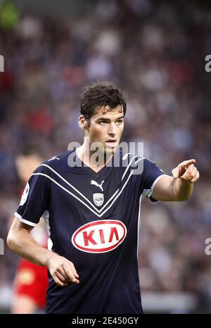 Les gestes de Yoann Gourmud de Bordeaux lors du match de football de la première Ligue française, Girondons de Bordeaux vs le Mans Union Club 72 au Stade Chaban-Delmas de Bordeaux, France, le 16 mai 2009. Bordeaux a gagné 3-2. Photo de Patrick Bernard/Cameleon/ABACAPRESS.COM Banque D'Images