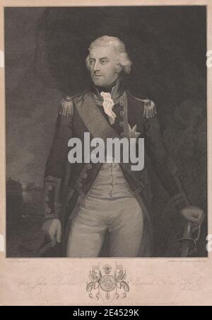 James Fittler, 1758–1835, britannique, sir John Borlase Warren, 1799. Gravure de ligne. Banque D'Images