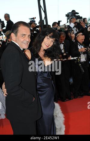 LIO et Jean-Franois Lepetit arrivent à la projection de "recherche d'Eric" lors du 62e Festival de Cannes au Palais des Festivals de Cannes, France, le 18 mai 2009. Photo de Nebinger-Orban/ABACAPRESS.COM Banque D'Images