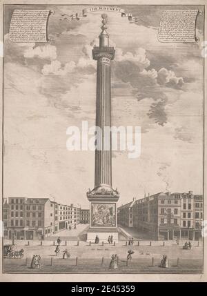 Sutton Nicholls, active 1725, British, The Monument. Gravure. Banque D'Images